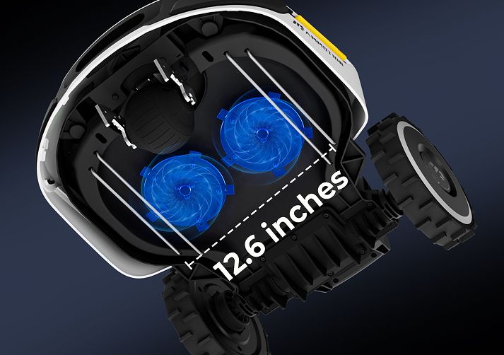 robot koszący w stacji ładowania